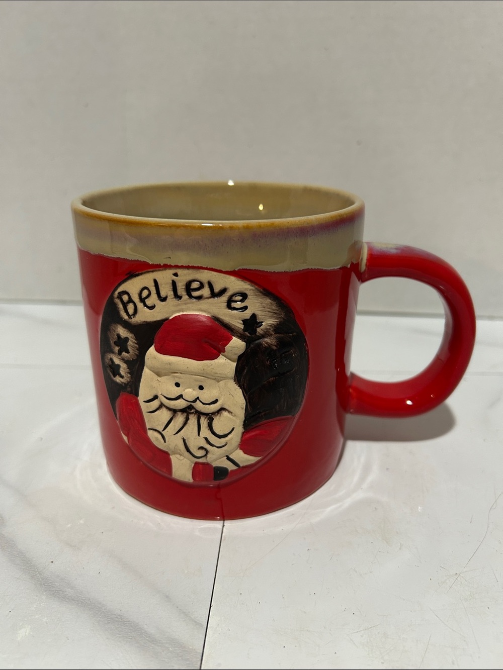 Believe Santa Red heavy country 16 oz  Ceramic Mug